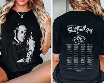 Zach Bryan The Quittin Time Tour Shirt, Zach Bryan Tour 2024 Shirt, Funny Middle Finger Shirt