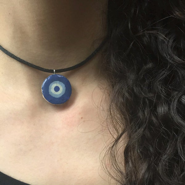 Evil Eye Charm Choker | Greek Mati Wine Cork Necklace