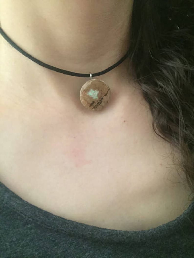 Wine Cork Choker Geode Inspired Charm Necklace