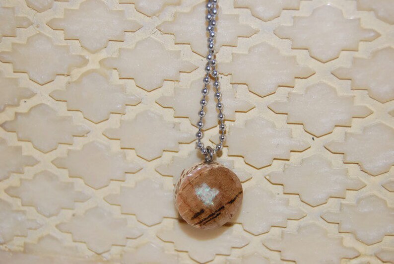 Wine Cork Choker Geode Inspired Charm Necklace