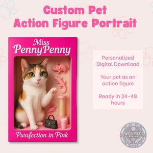 Custom Pet Portrait, Action Figure Portrait, Personalized Toy Box Art, Unique Digital Gift for Kids, Fun Keepsake, Digital Download Gift
