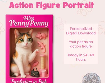 Custom Pet Portrait, Action Figure Portrait, Personalized Toy Box Art, Unique Digital Gift for Kids, Fun Keepsake, Digital Download Gift