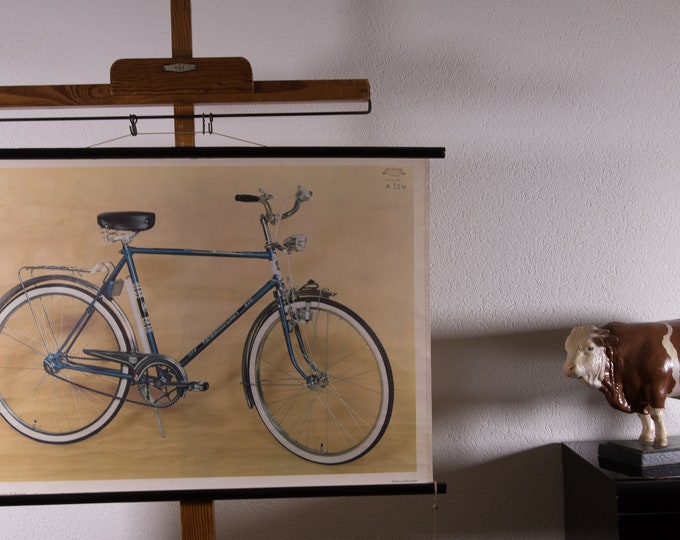 Vintage Pull Down Chart Bicycle School Chart - Etsy