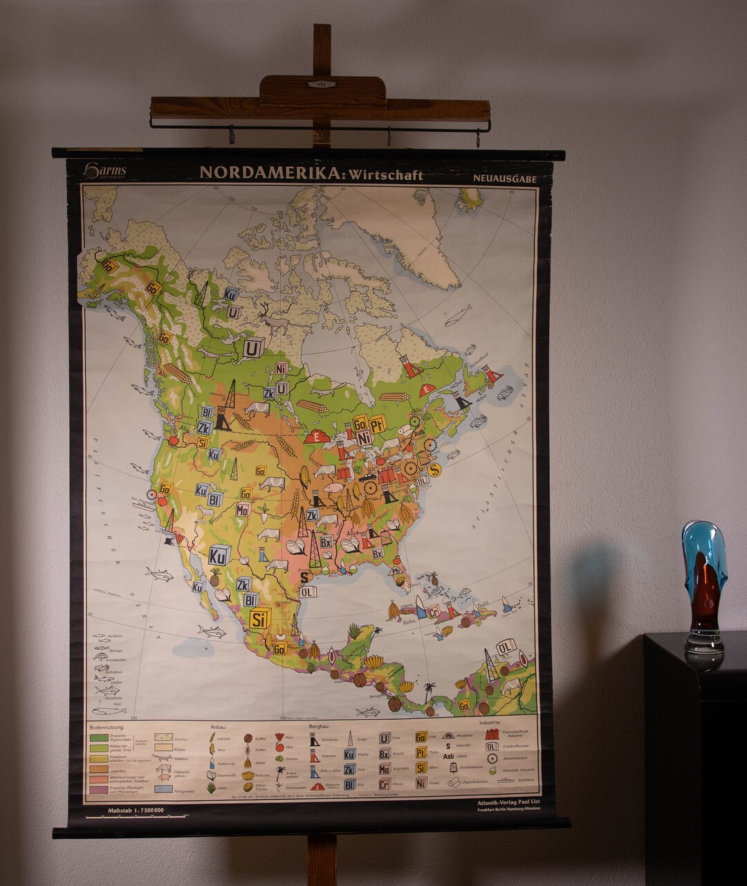 Vintage Pull Down Chart North America Industry School Chart - Etsy