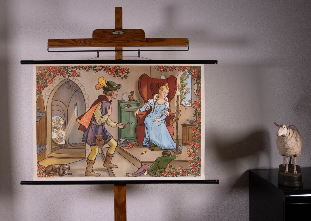 Vintage Pull Down Chart Fairy Tale Sleeping Beauty School Chart - Etsy