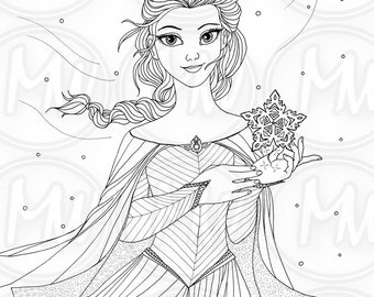 frozen coloring pages by happy chi