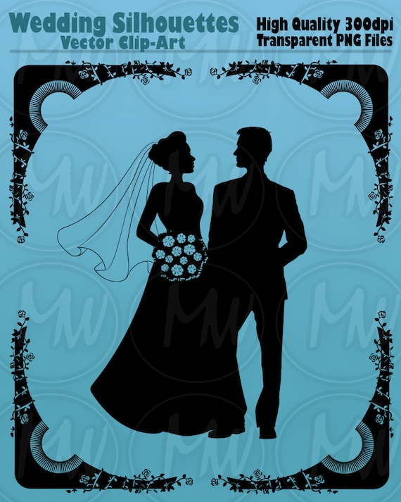Wedding Postage Stamps in vector Poster