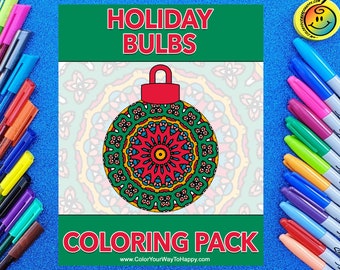 Holiday Bulbs Christmas Coloring Book