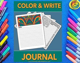 Color & Write Journal - Daily Calendar Planner to Write and Journal Your Thoughts with Mandala Coloring Patterns