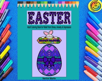 Easter Coloring Pages Adult Coloring Book for Relief from Stress, Anxiety & Depression