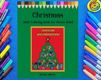 Christmas Adult Coloring Book for Stress Relief