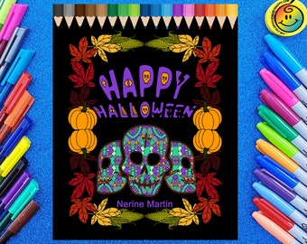 Happy Halloween - Printable Halloween coloring pages for the whole family to enjoy