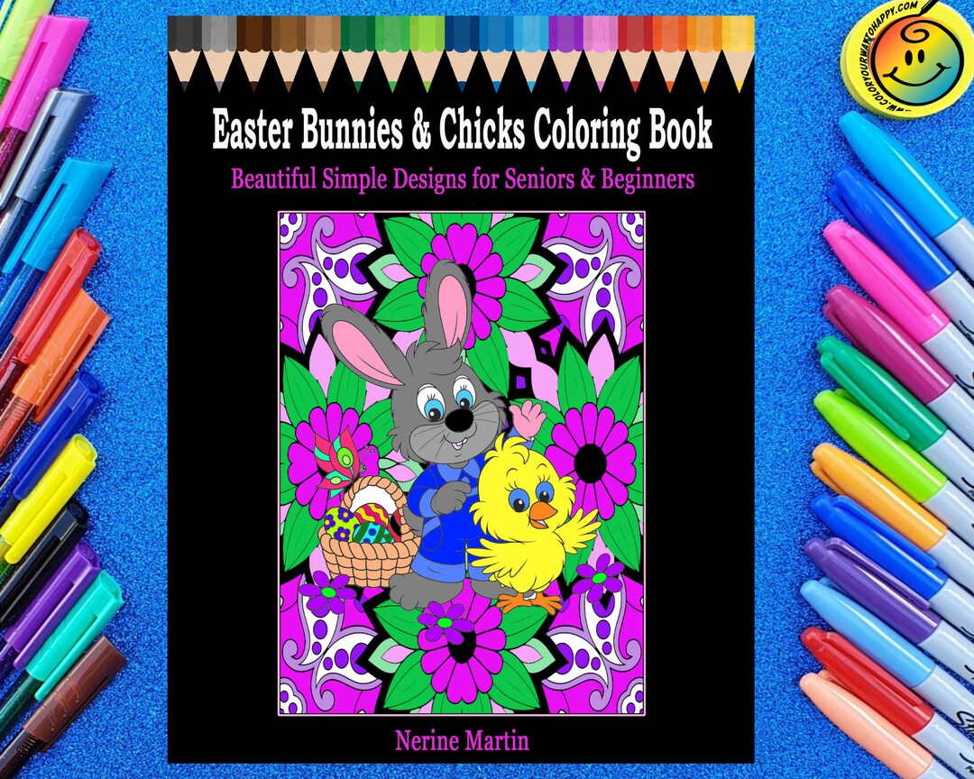 Easter Bunnies & Chicks Coloring Book - Etsy