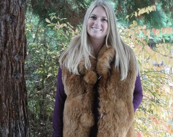 Brown fur vest | Etsy