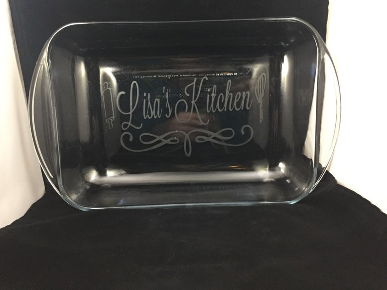 Etched baking dish personalized glass pan casserole dish Etsy