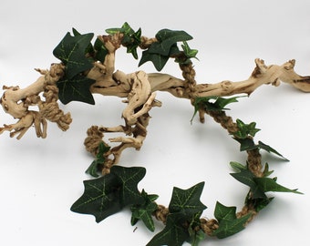 Vine with ivy (100cm) / Handmade pet reptile decoration accessories for enrichment