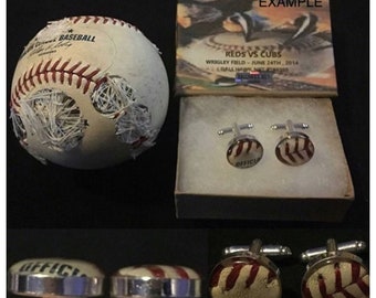 Cufflinks baseball game used mlb Chicago Cubs vs New York Mets @ Wrigley Field