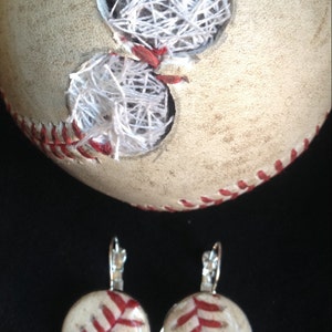 Earrings baseball mlb game used Chicago Cubs vs Philadelphia Phillies Wrigley Field image 4