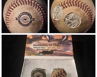 2016 Chicago Cubs REGULAR SEASON game used baseball cufflinks World Series Champion Wrigley Field wedding mens dad father mlb gift