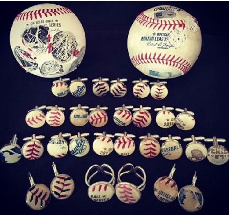 Cufflinks Baseball Game Used Mlb Chicago Cubs Vs New York Mets Etsy UK