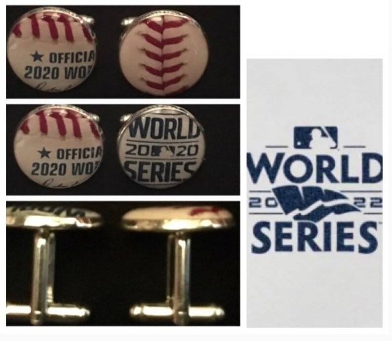 Phillies vs Astros 2022 World Series rawlings game baseball cufflinks image 4