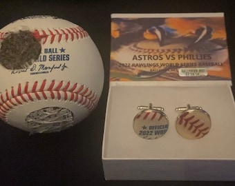 Phillies vs Astros 2022 World Series rawlings  game baseball cufflinks