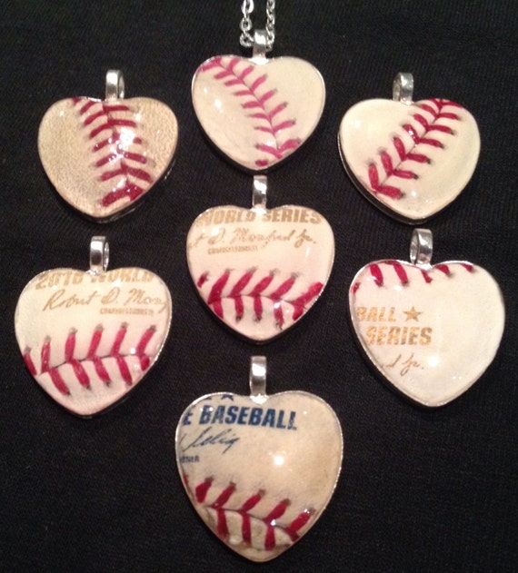 Sports Decor Baseball Leather Ball And Wooden Necklace Personalized Engraved Heart Custom Gift Pendant-Valentines Day Love Sports Decor Baseball Leather Ball And Wooden Necklace Personalized Engraved Heart Custom Gift Pendant-Valentines Day Love