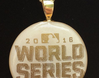 Chicago Cubs Cleveland Indians 2016 World Series Rawlings game baseball pendant