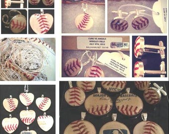 SAN DIEGO PADRES Baseball Jewelry Cufflinks - Earrings  - Pendant - Ring authentic handmade game used major league mlb baseballs