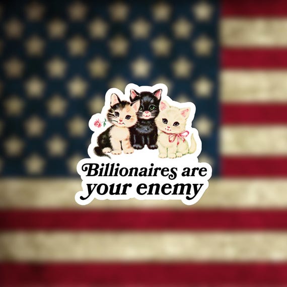 Billionaires are your enemy, Anti Trump Sticker, Liberal stickers, Leftist sticker, Feminist Sticker, Funny Political Stickers
