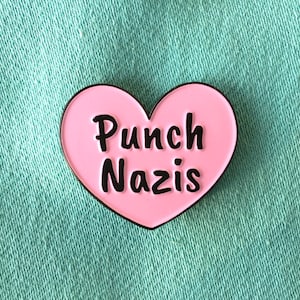 Punch Nazis enamel pin, Anti-racist pin, Anti-Nazis lapel pin, Activist pin, Black Lives Matter, Social justice pin