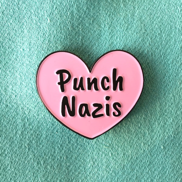 Punch Nazis enamel pin, Anti-racist pin, Anti-Nazis lapel pin, Activist pin, Black Lives Matter, Social justice pin