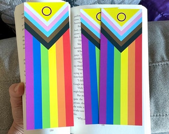 Pride bookmark, Gift for readers, Book lover gift, LGBTQIA bookmark, Progressive Pride flag bookmark, Bookish merch, Reader gift