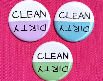 Dishwasher clean dirty magnet | Kitchen Decor | Housewarming Gift | Wedding Shower Gift | Holiday Stocking Stuffer | Metal Magnets