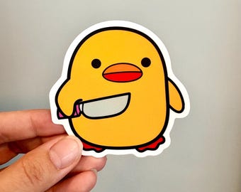 Funny duck sticker, Duck around sticker, Waterproof sticker, Vinyl sticker