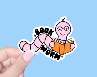 Bookworm sticker, Tablet sticker, Bookish sticker, Sticker for bookworms, Book nerd, Book sticker, Reader sticker, Gift for readers