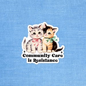 Community care is resistance, Social justice sticker, Activist sticker, Sticker for Democrats, Laptop sticker, Human rights sticker