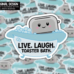 Lot De 3 Autocollants De Bain « Live Laugh Toaster » De 7,6