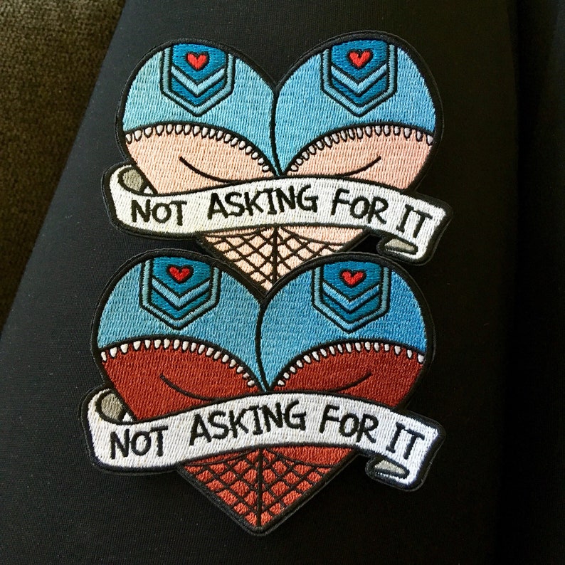 Not asking for it patch / Feminist patch / End rape culture / Feminist embroidery / End victim blaming / End slut shaming image 3