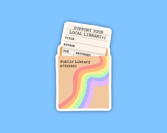 Support your local library, Sticker for librarians, Laptop sticker, Tablet sticker, Reader sticker, Bookish sticker, Book sticker