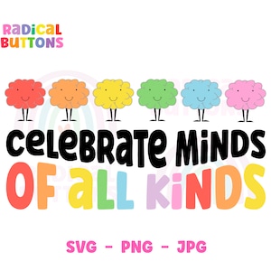 Neurodiversity SVG PNG JPG, Mental Health Svg, Autismus Svg, Zelebren aller Art Svg, Neurodivergent, Svg Dateien, Digitaler Download