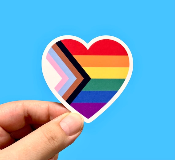 Inclusive Pride Flag Heart / Pride Flag Stickers / Inclusive Pride Sticker  / Social Justice Stickers / LGBTQIA Sticker 