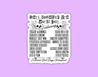 Dark Romance tour Sticker, Tablet sticker, Book Sticker, Bookish sticker, Romance Book Sticker, Book tropes sticker, Smut sticker