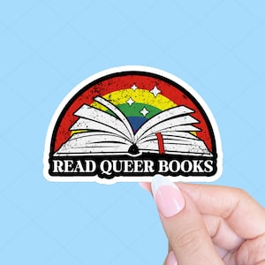 Read queer books Sticker, Tablet sticker, Book Sticker, Bookish sticker, Gift for readers, Book lover, Notebook sticker, Diverse reader