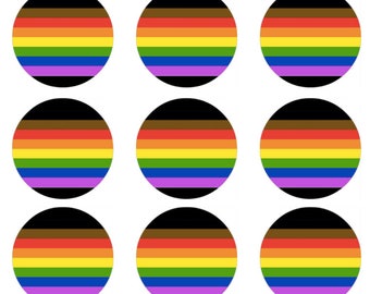 Inclusive pride flag button template for 0.75", 1", 1.25" or 2.25" buttons - Digital Download