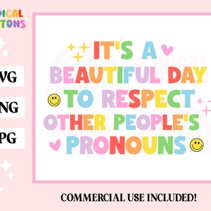 Respecter les pronoms SVG PNG JPG, Lgbt pride Svg, Lgbtq Svg Png, Gay pride Svg, Pride Svg Files, Queer Svg png, Trans pride Svg, Fichier numérique