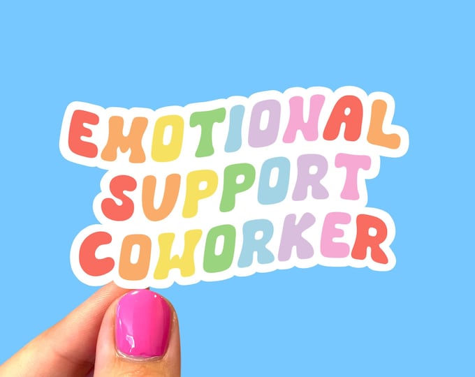 Emotional support coworker sticker, Coworker gift, Laptop sticker, Colleague gift, Gift for coworker, Small coworker gift, Vinyl sticker