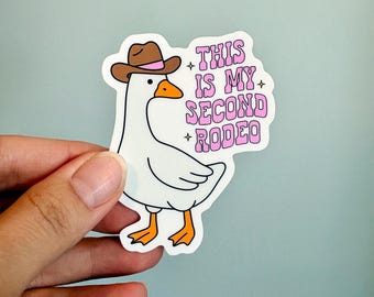 This is my second rodeo vinyl sticker, Funny goose sticker, Waterproof sticker