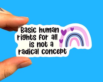 Basic human rights for all is not a radical concept | Social justice sticker | Feminist stickers | Political sticker | Laptop sticker | Gift