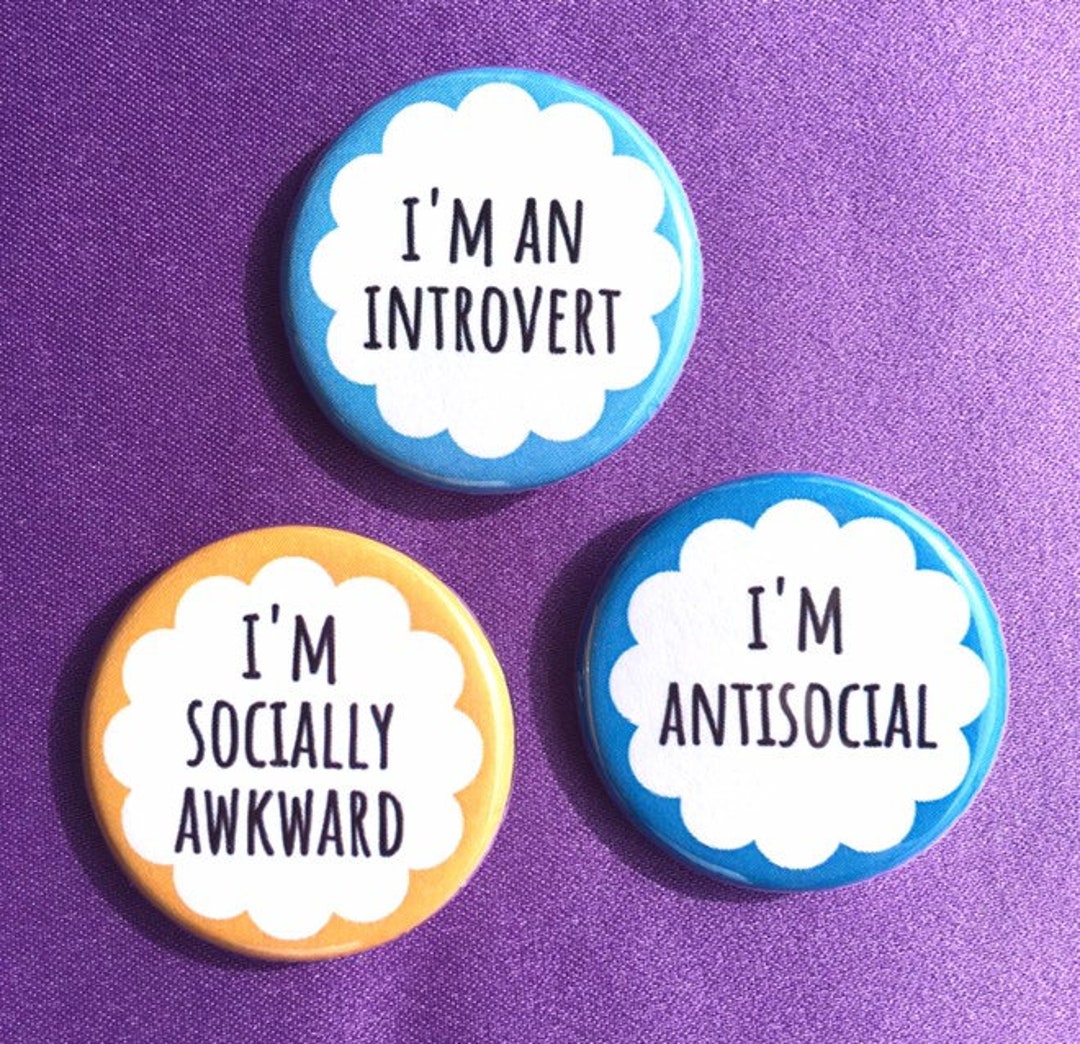 Awkward Button Socially Awkward Button / Introvert Button / Antisocial Button - Etsy